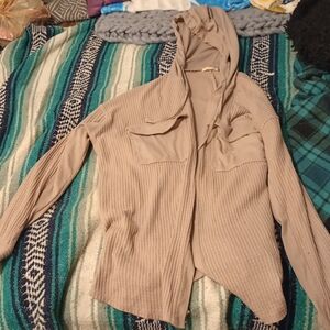 Maurices Tan Hooded Cardigan
